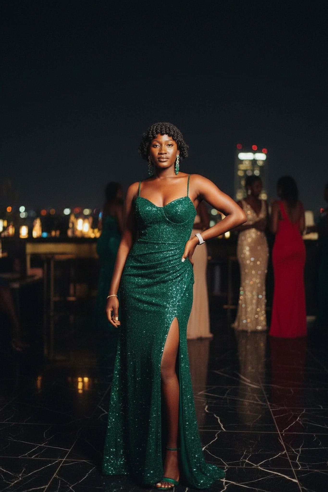 Party Clothes Ladies filter after transformation - portrait styled in chic ladies evening party look