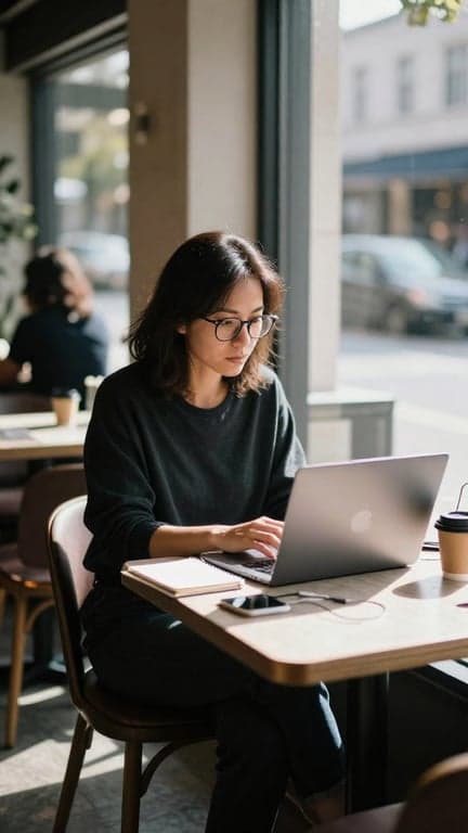 Keep the woman, her laptop, an...