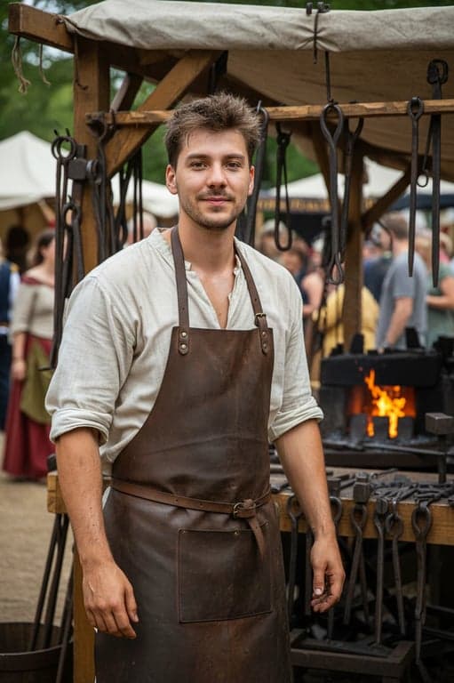 renaissance festival outfits filter after transformation - portrait wearing tunic and cloak Renaissance festival outfit with practical rustic feel