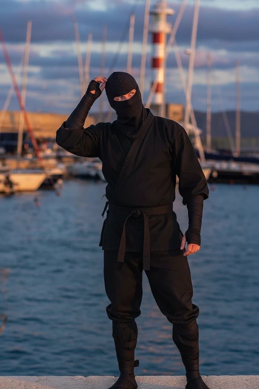 AI ninja outfit filter after transformation - outdoor photo transformed with ninja aesthetic