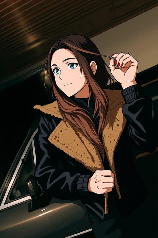 a portrait of a person transformed into a Demon Slayer–inspired anime artwork with bold outlines, textured shading, flowing garment shapes, and intense anime lighting