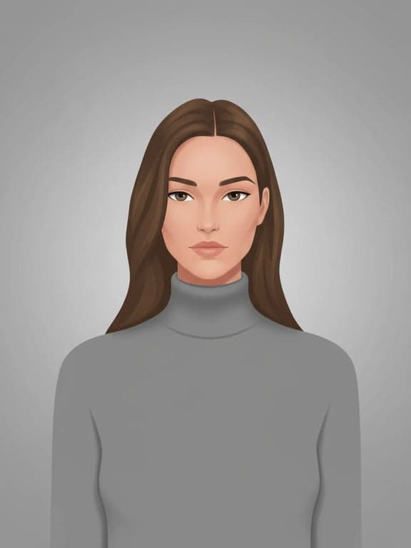 a portrait of a person transformed into a high-quality digital avatar, preserving core facial identity such as eye shape, nose structure, and face proportions while simplifying details into a clean stylized look; apply smooth yet realistic shading without plastic skin; lighting soft and evenly distributed to maintain clarity; avatar style semi-realistic or illustration-based, not cartoonish unless specified; background simplified into flat color or subtle gradient; composition centered head-and-shoulders; clothing simplified but coherent (plain top or jacket); final avatar should look intentional, polished, and suitable for profile use