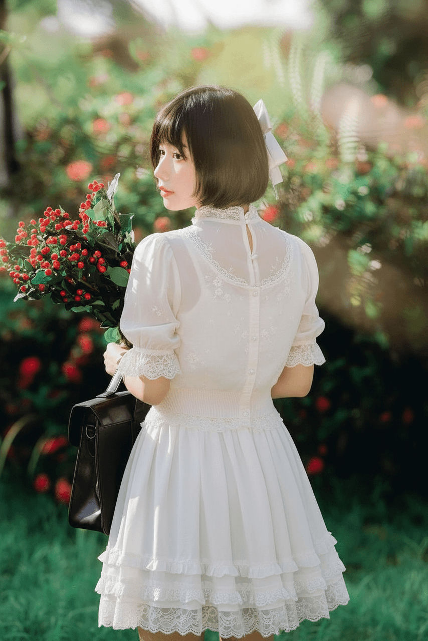 AI coquette outfits filter after transformation - creative portrait styled with dreamy coquette fashion