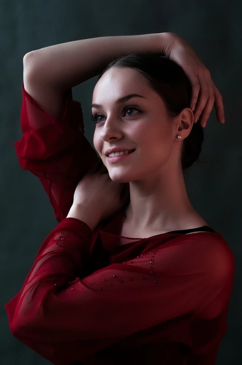 AI smile filter after transformation - profile photo with soft smiling look generated by AI