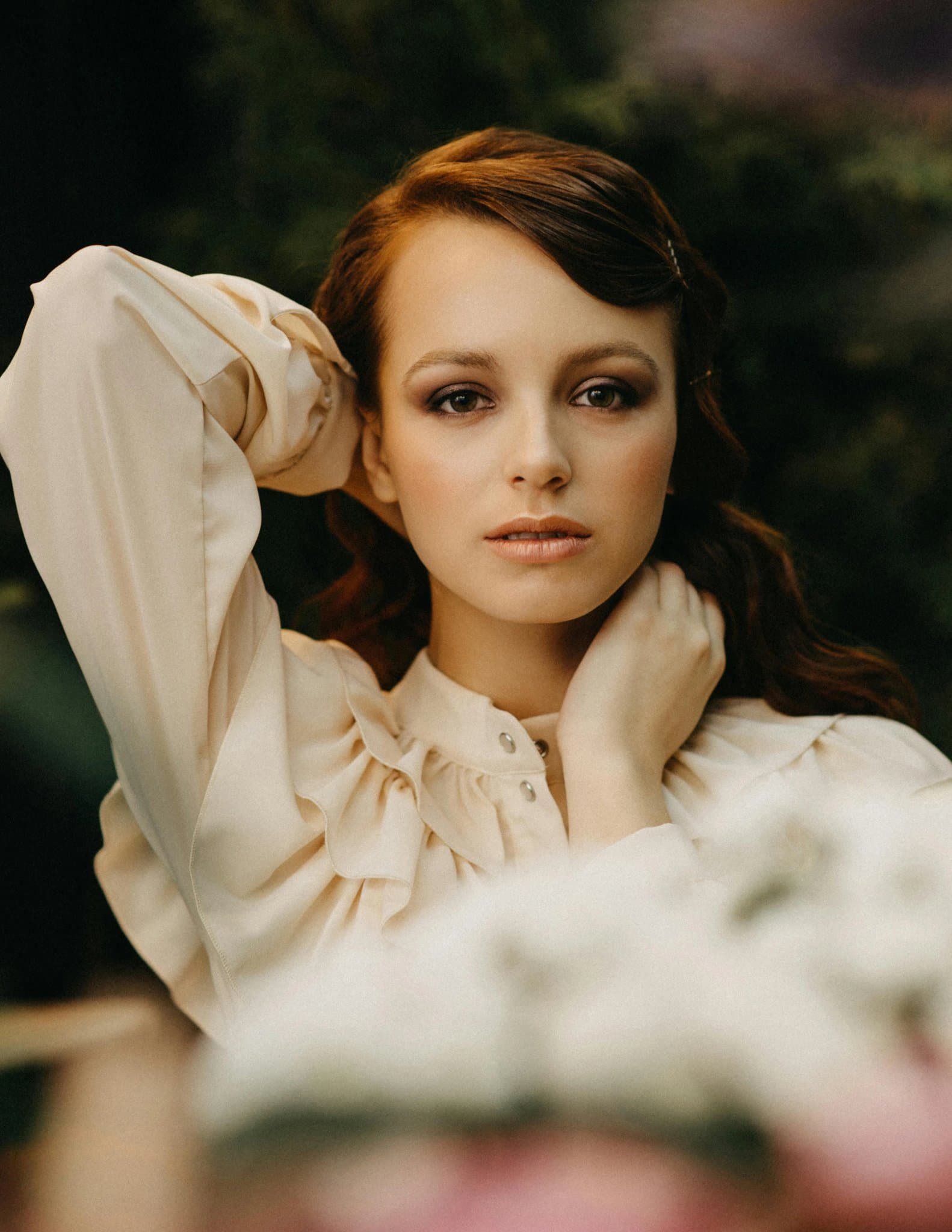 Red Carpet Dresses filter before photo - natural portrait in everyday outfit with indoor scene