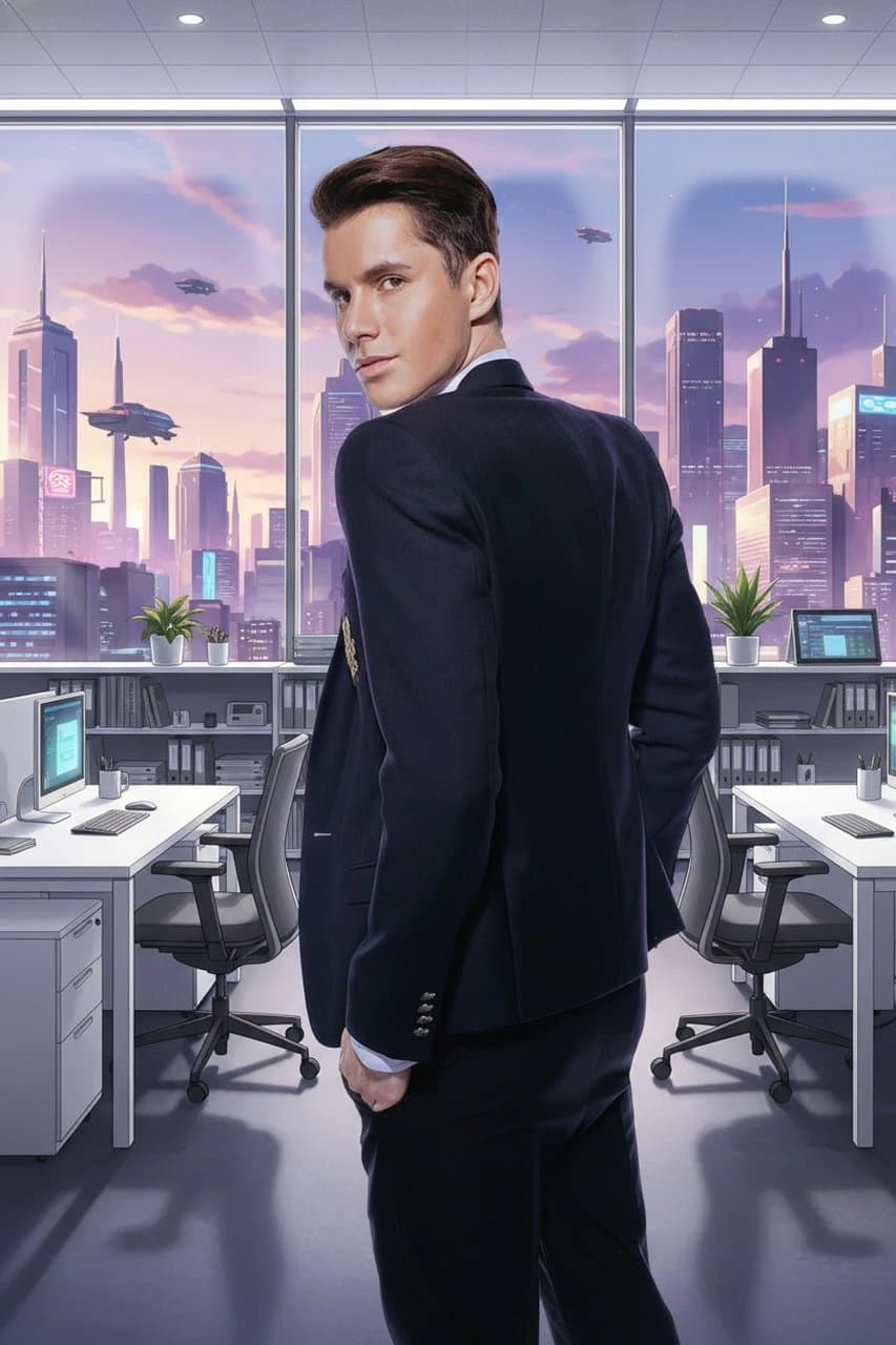 AI anime backgrounds after transformation - fashion portrait stylized with dreamy anime backdrop