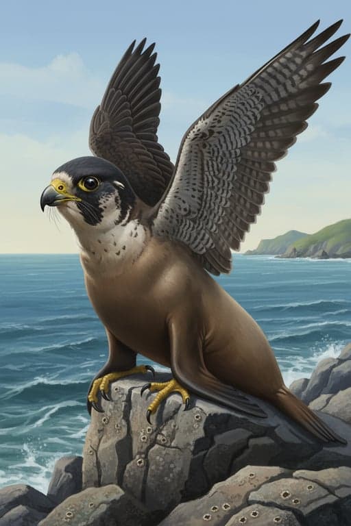 a semi-realistic creature concept depicting a newly imagined animal species, blending two animal influences at a structural level, with unified silhouette, subtle feature integration, soft textures, and non-disturbing natural realism