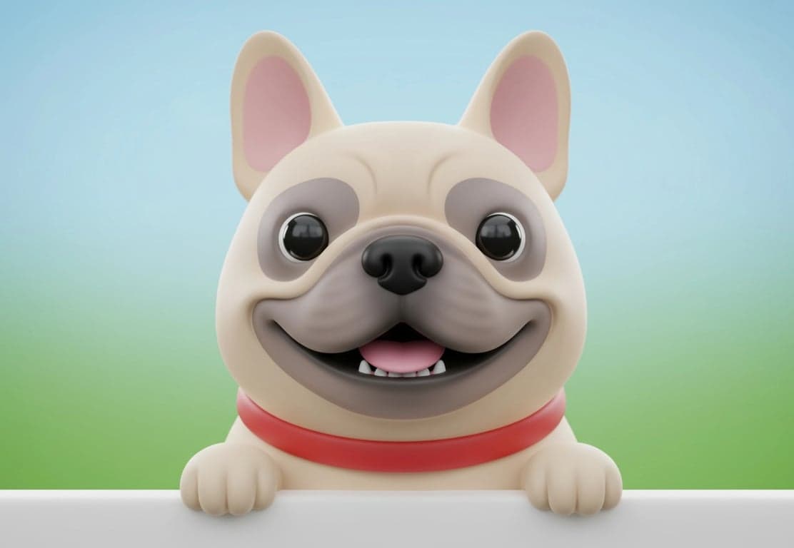 image to emoji converter after - a playful emoji-style bulldog with big eyes