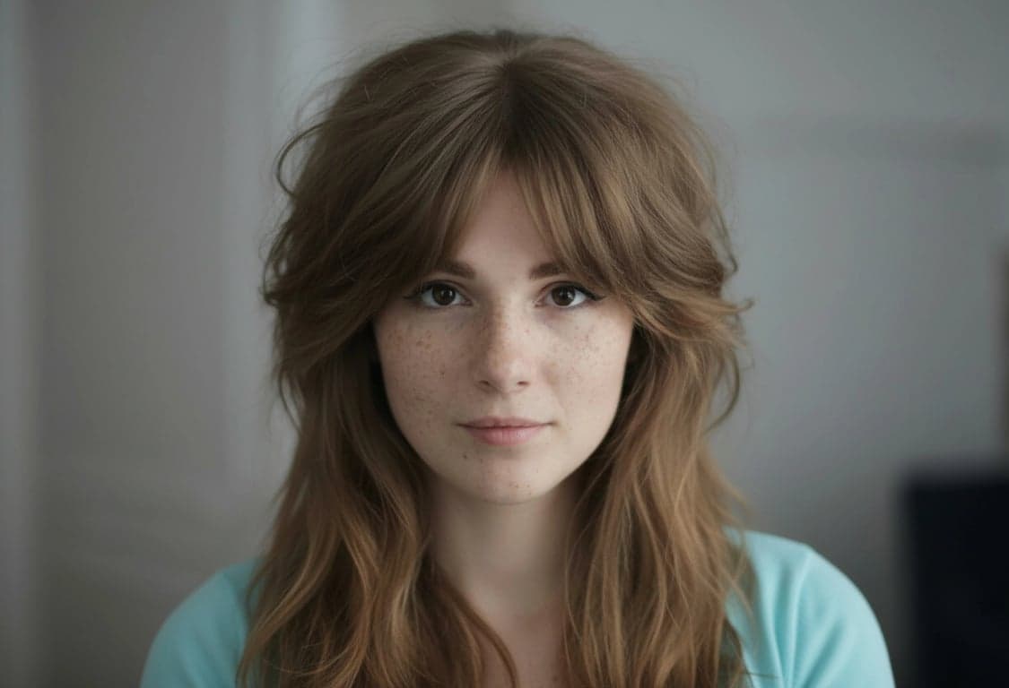 Wolf cut filter after pic – woman with medium-length wolf cut