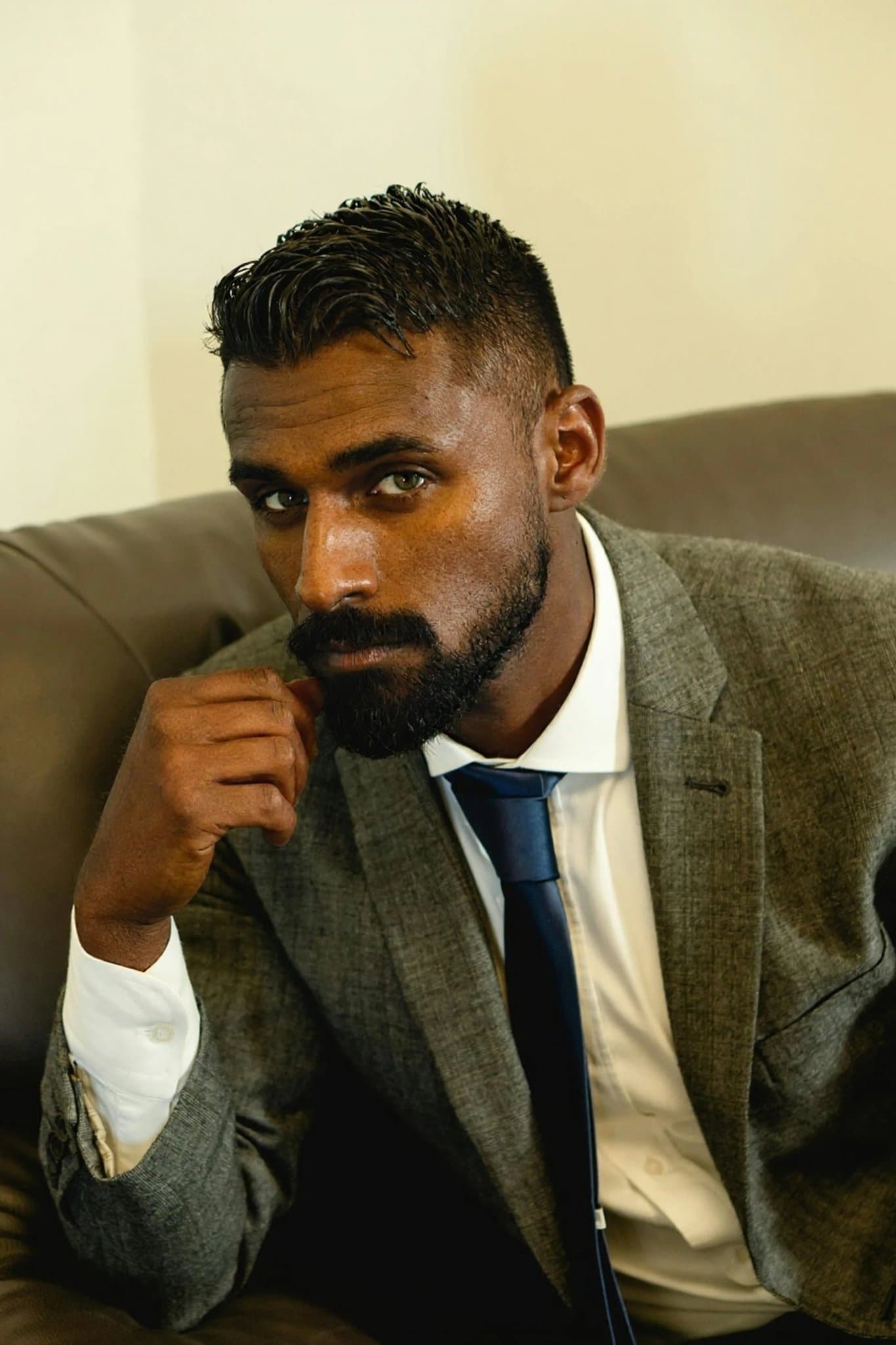 AI skin color changer after transformation - casual portrait with adjusted skin tone