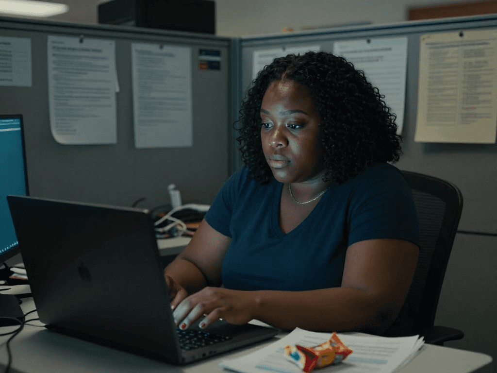 Transform this candid office w...