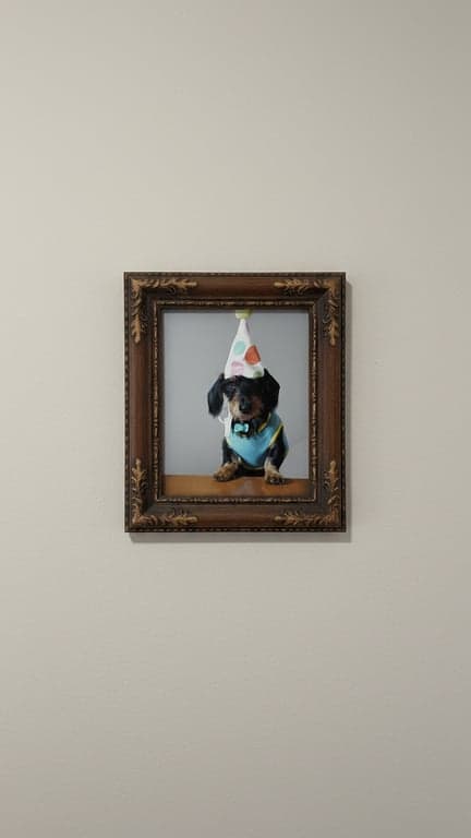 an image edited to include a vintage-style painting frame, focusing on realistic material texture, consistent perspective, clean frame-image separation, and preserved artwork clarity