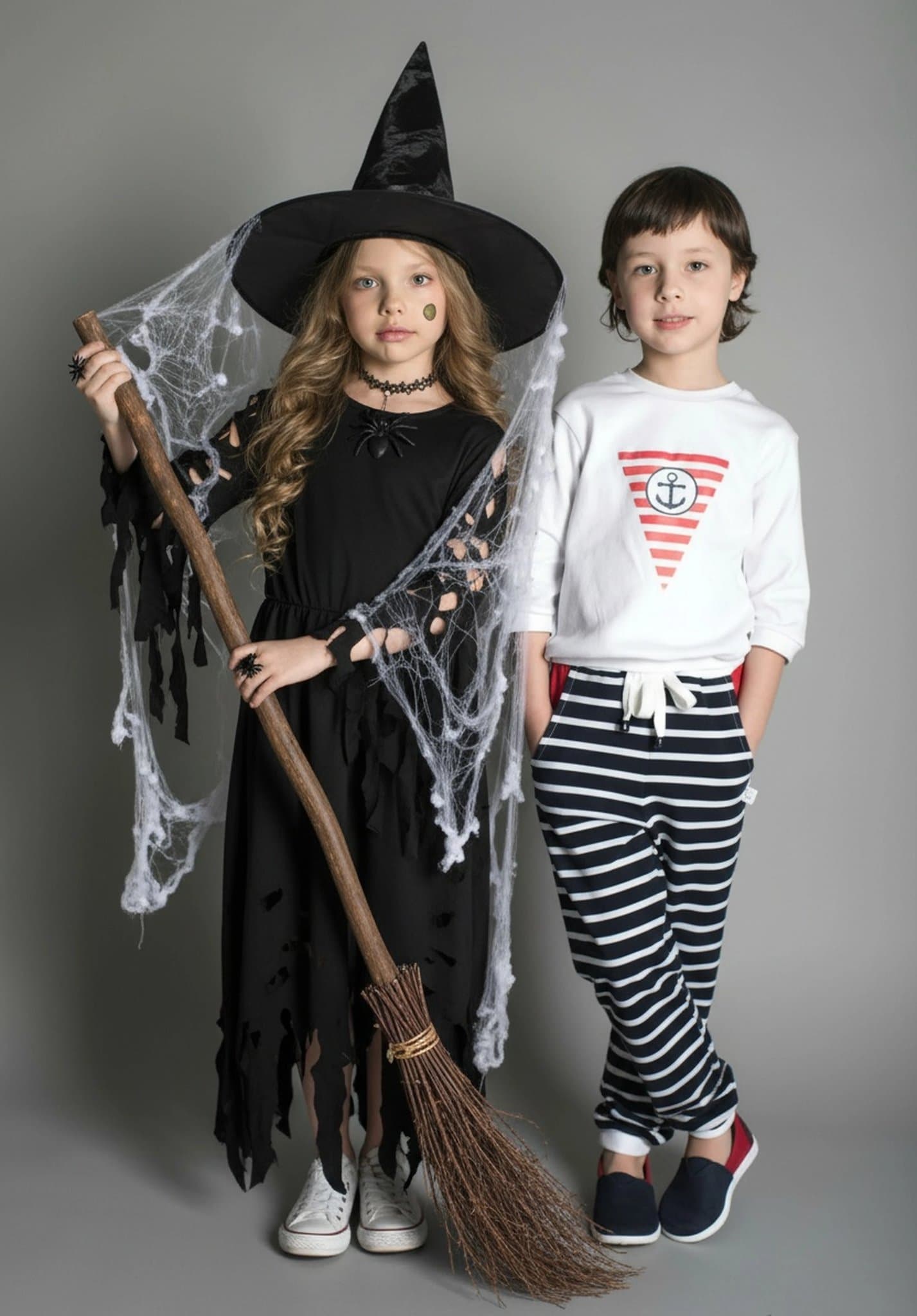 AI Halloween costume filter after transformation - casual portrait in fantasy Halloween outfit