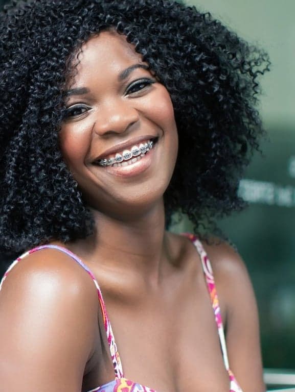 AI braces filter after transformation - portrait with realistic AI generated braces