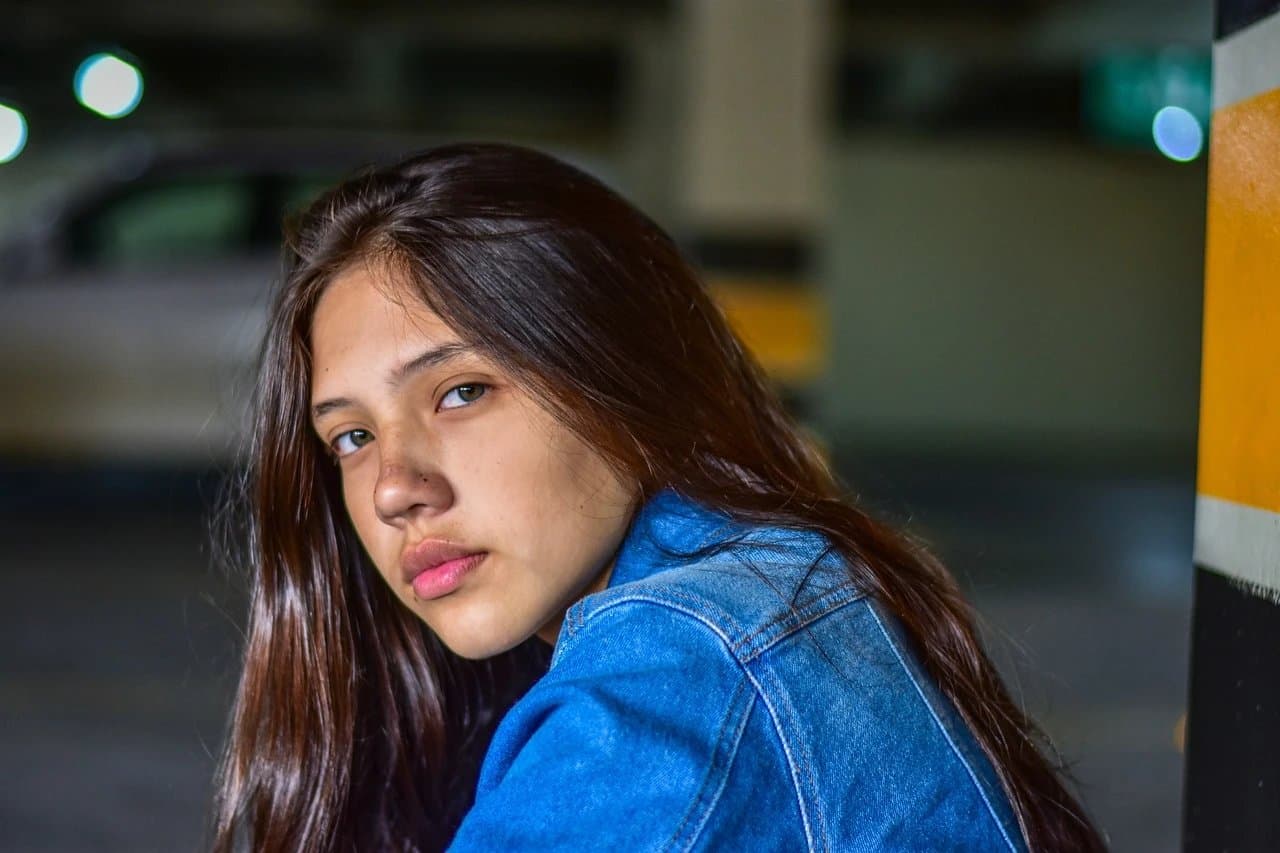 AI bold glamour filter before photo - creative portrait before glam enhancement