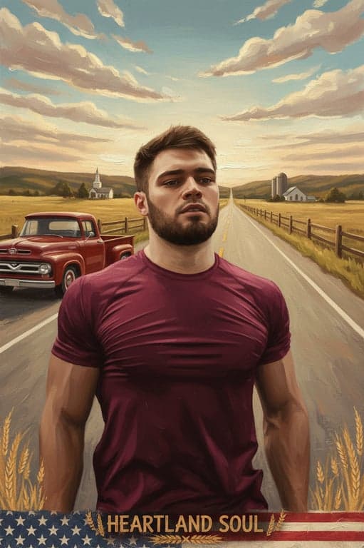 a portrait of a person illustrated in an American realism style with straightforward posture, calm serious expression, natural facial proportions, muted earthy tones, flat even lighting, and a distinctly American everyday realism look