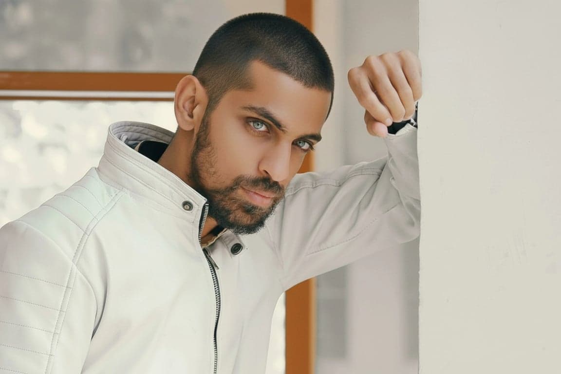 AI shorthair filter after photo - man portrait with side-swept long hair