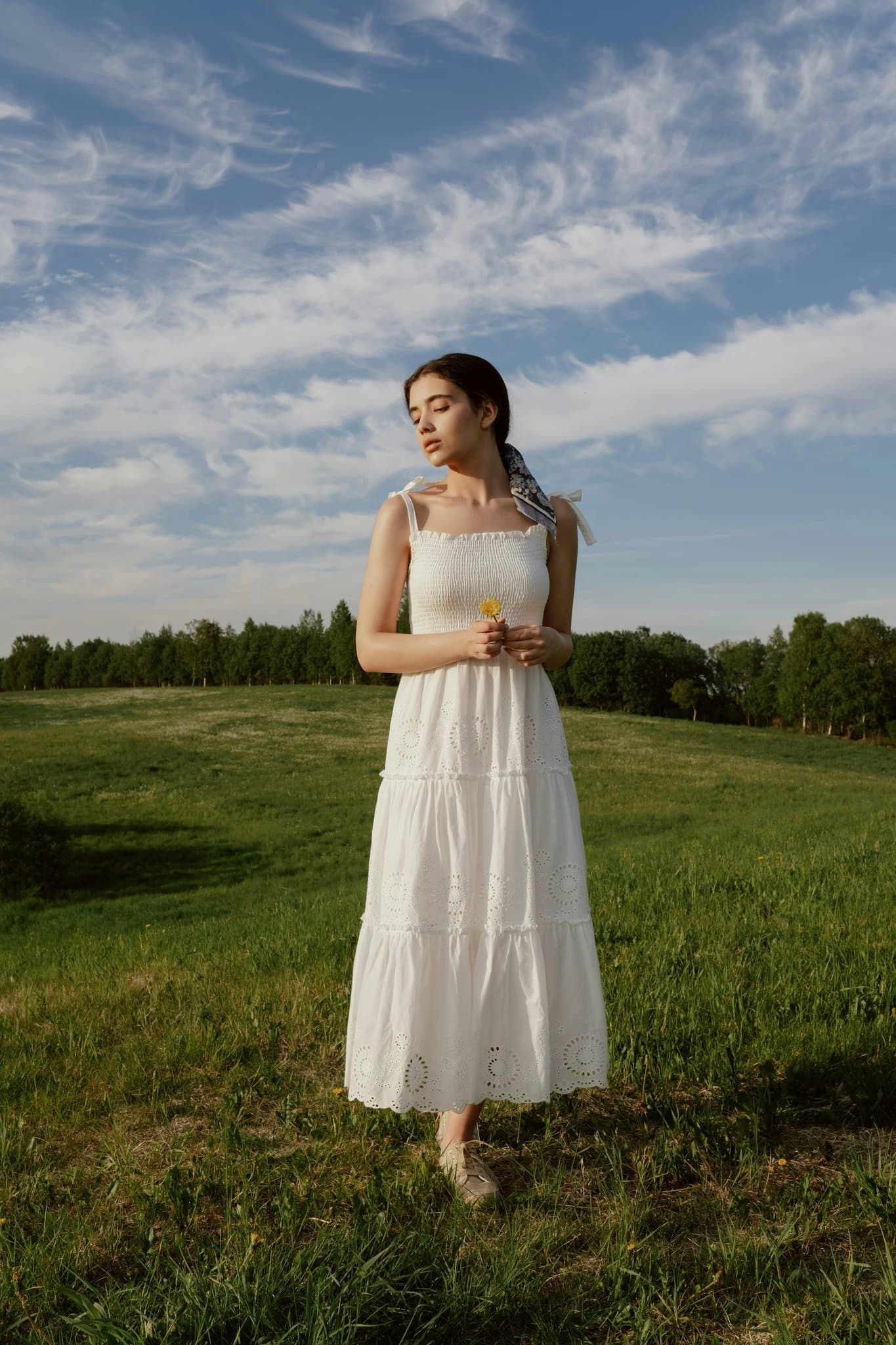 AI black and white filter before photo - woman portrait in full color