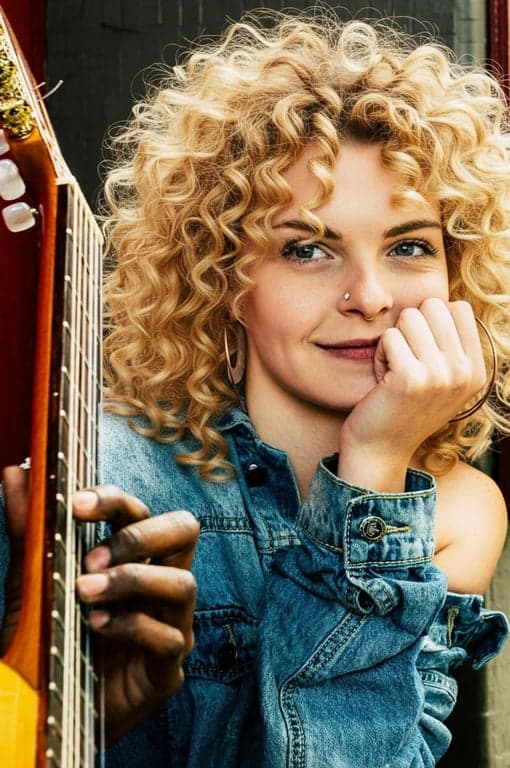 a portrait of a person with hair volume boosted through texture-aware density enhancement, focusing on crown and upper sections; maintain original hairstyle structure and direction; preserve natural flyaways and strand variation; avoid smooth plastic surfaces or exaggerated fluffiness; do not modify face, body, or background; final result should read as naturally fuller hair