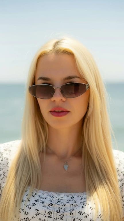 AI long hair filter after transformation - casual portrait with AI long hairstyle