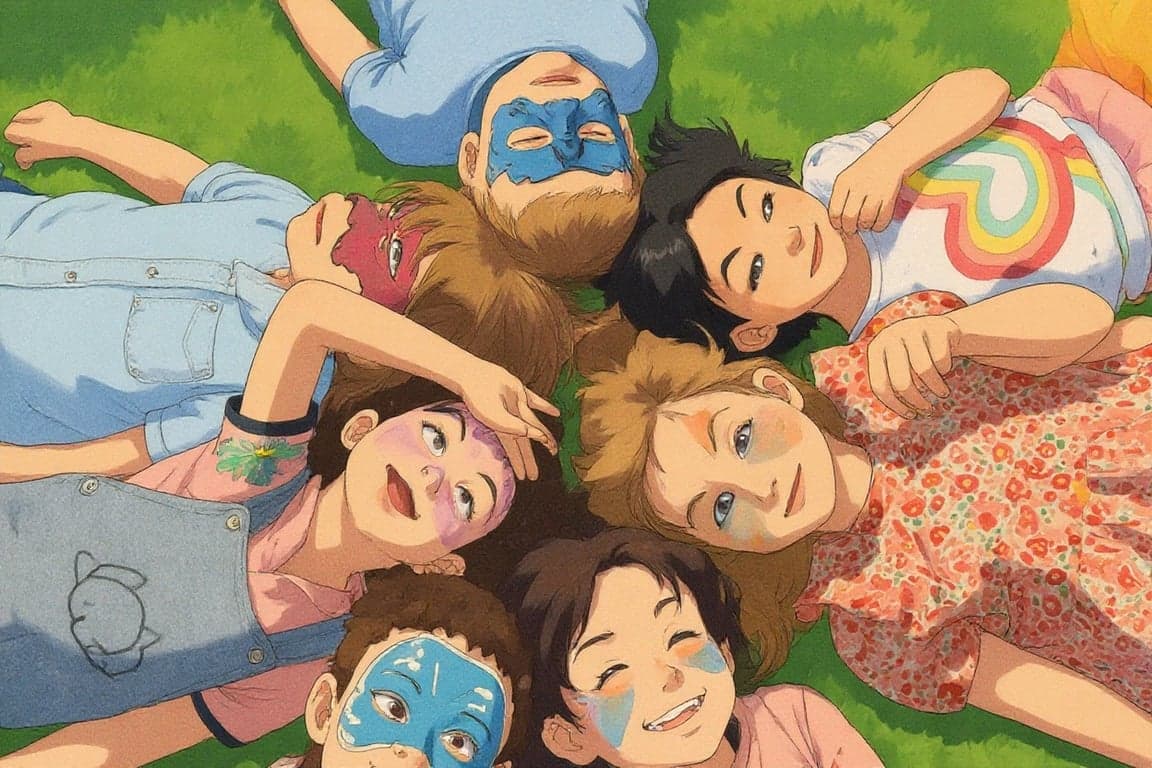 AI Ghibli style filter after transformation - influencer photo turned into Ghibli aesthetic art