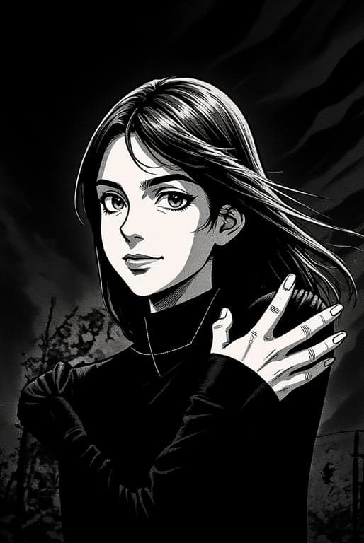 a portrait of a person transformed with dramatic anime visuals inspired by Demon Slayer, including dynamic lighting, bold ink lines, and cinematic depth