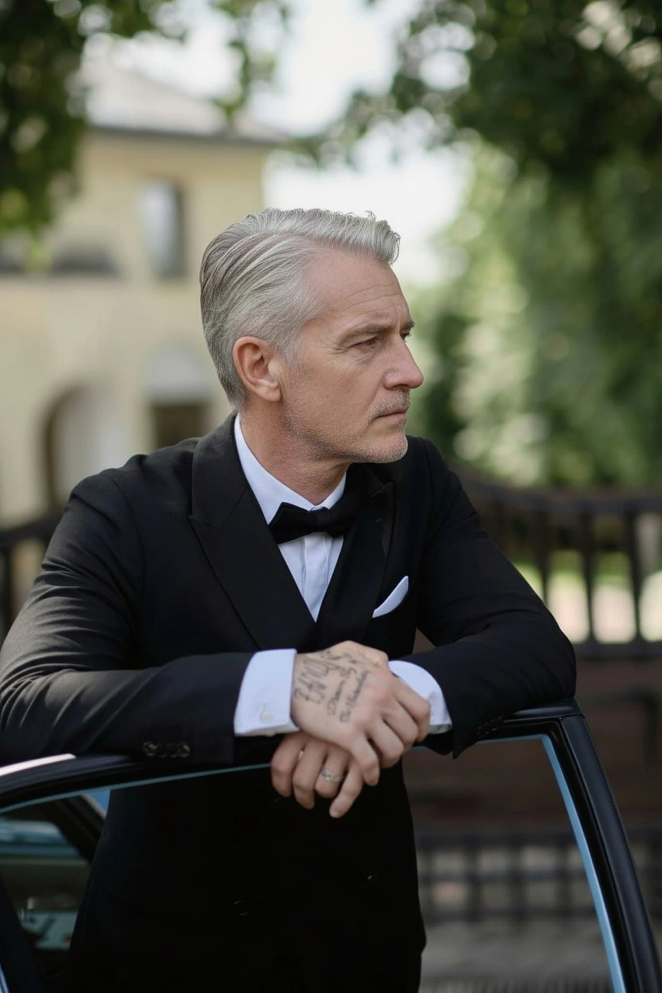 AI old filter after transformation - close up photo with AI wrinkle and aging tone