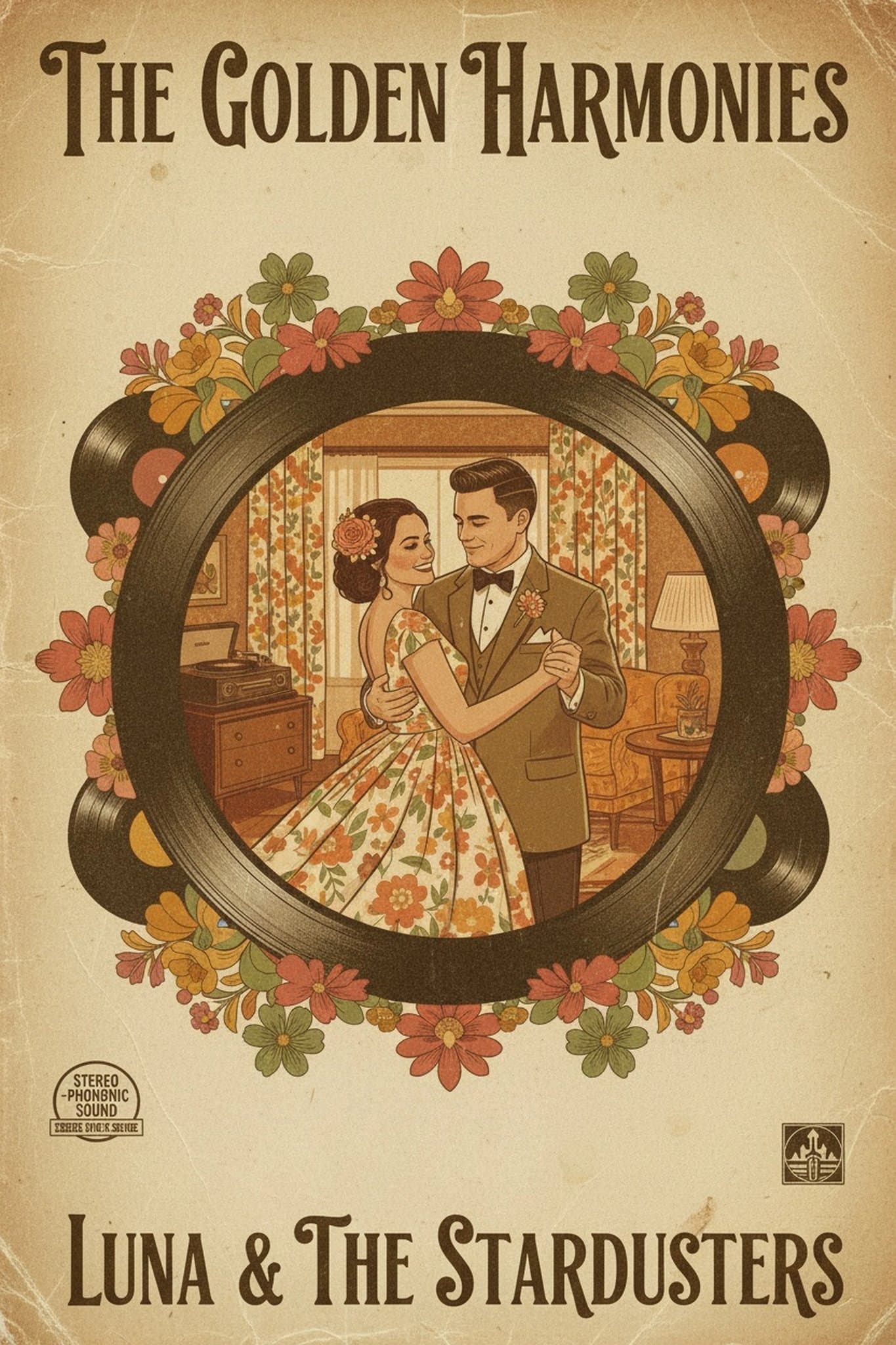 AI album cover maker after transformation - full body photo recreated as concept album artwork