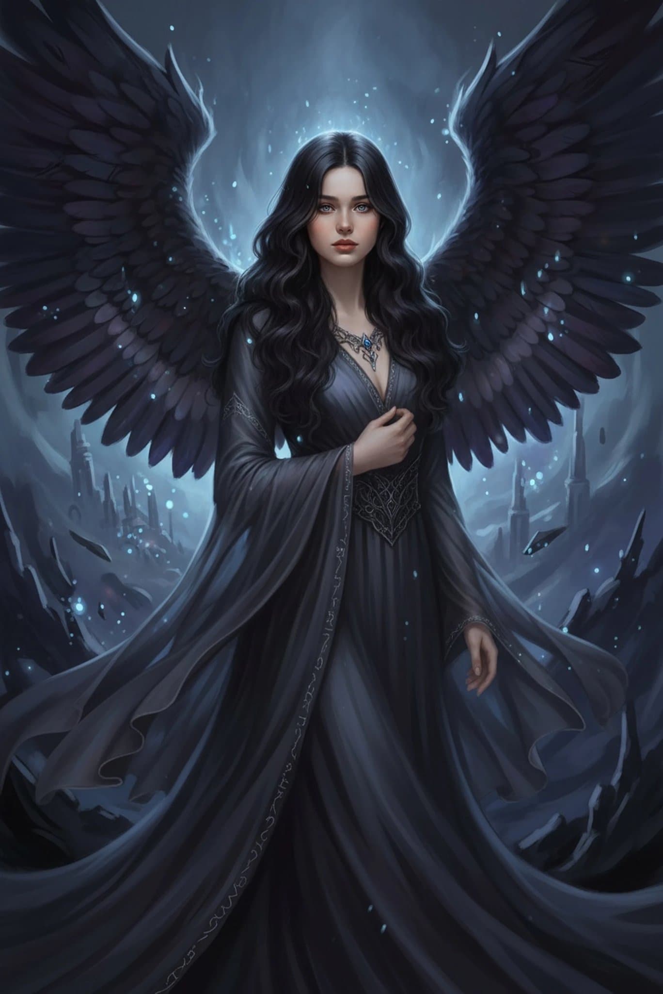 AI fantasy art filter after transformation - studio photo enhanced with AI magical effects