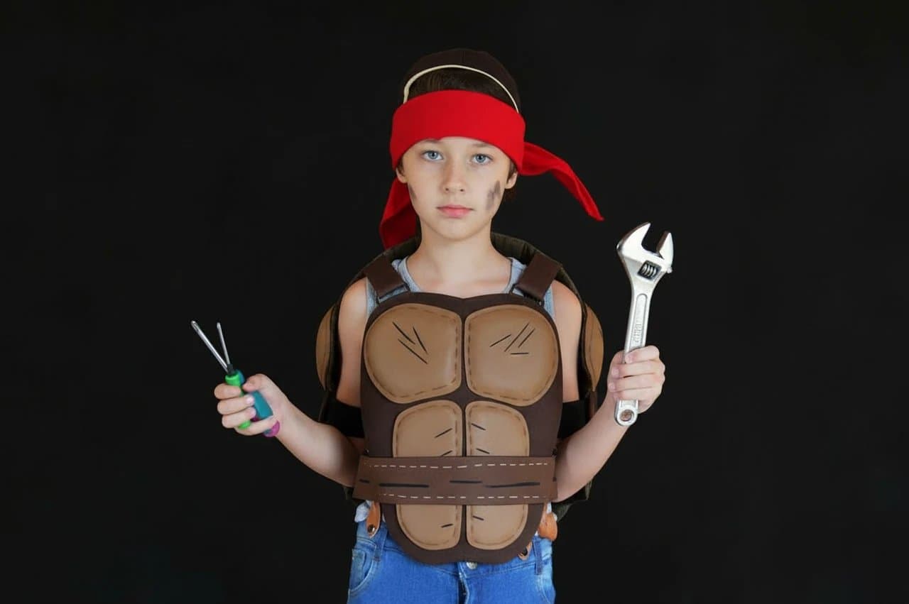 AI mutant ninja turtle outfit filter after transformation - influencer photo with full TMNT costume