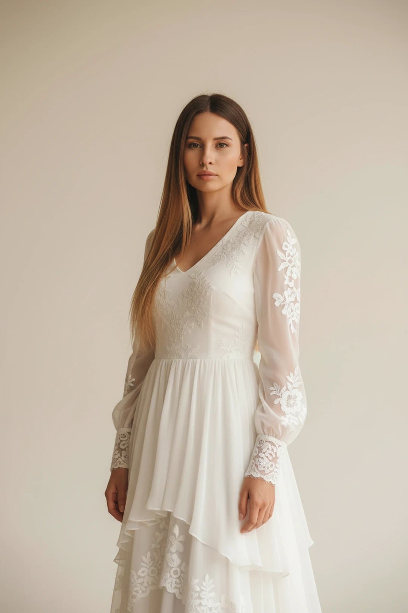 White Party Outfits filter after transformation - portrait styled in soft white party elegance