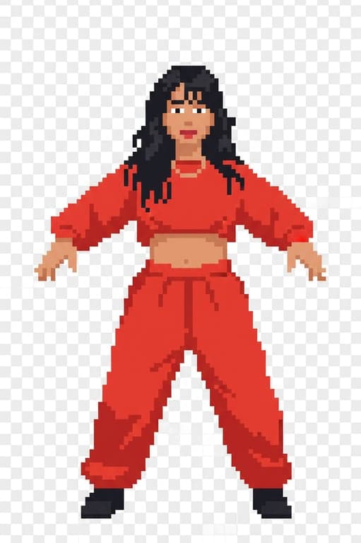 rebuild the character as a functional pixel art sprite asset. strict pixel grid, flat colors only, no texture or lighting effects, no blur, no anti-aliasing, clean edges, consistent proportions, neutral pose, optimized for sprite sheet export