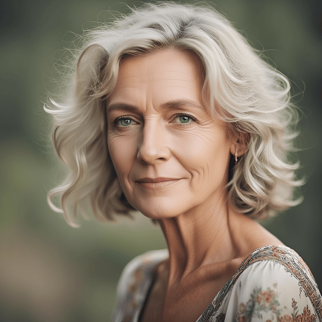 AI wrinkle remover filter after transformation - influencer photo showing flawless smooth skin