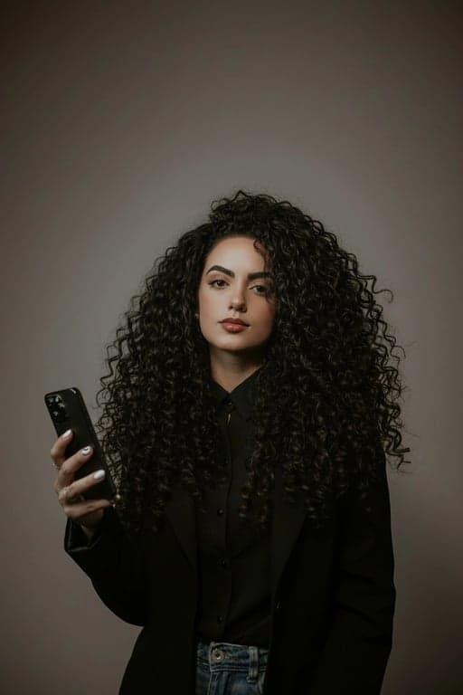AI Curly hair filter after pic - woman with black curly hair