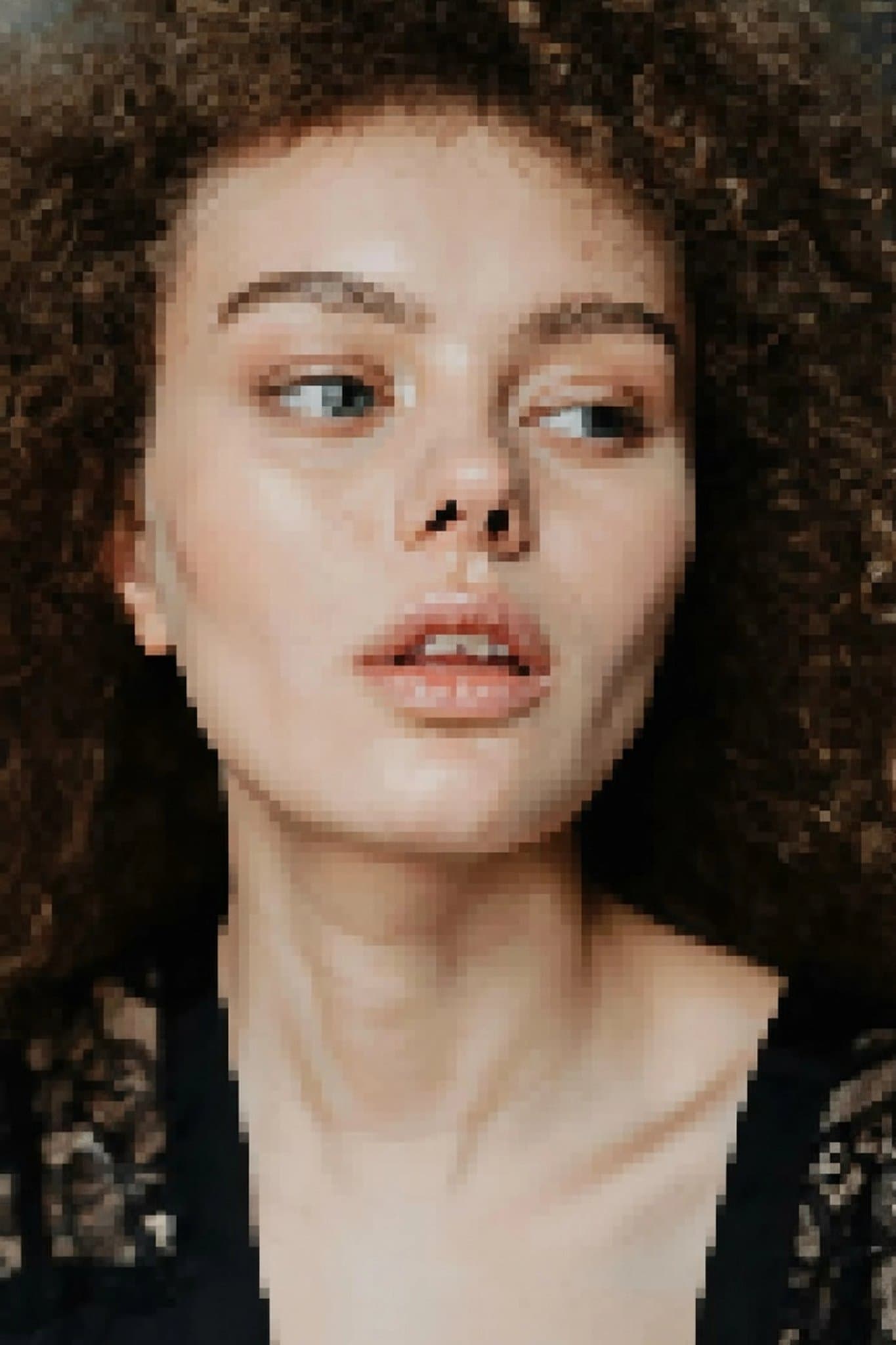 AI unpixelate image filter before photo - original image blurred and unclear before enhancement