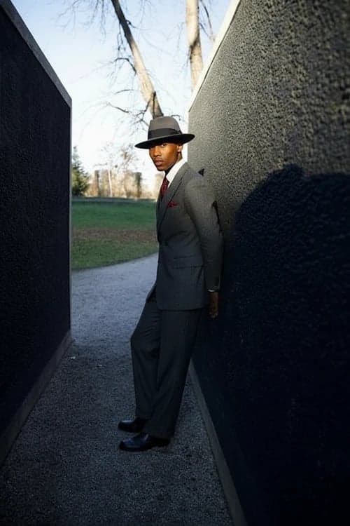 Fashion 20s Style filter after transformation - portrait wearing vintage hat fashion outfit