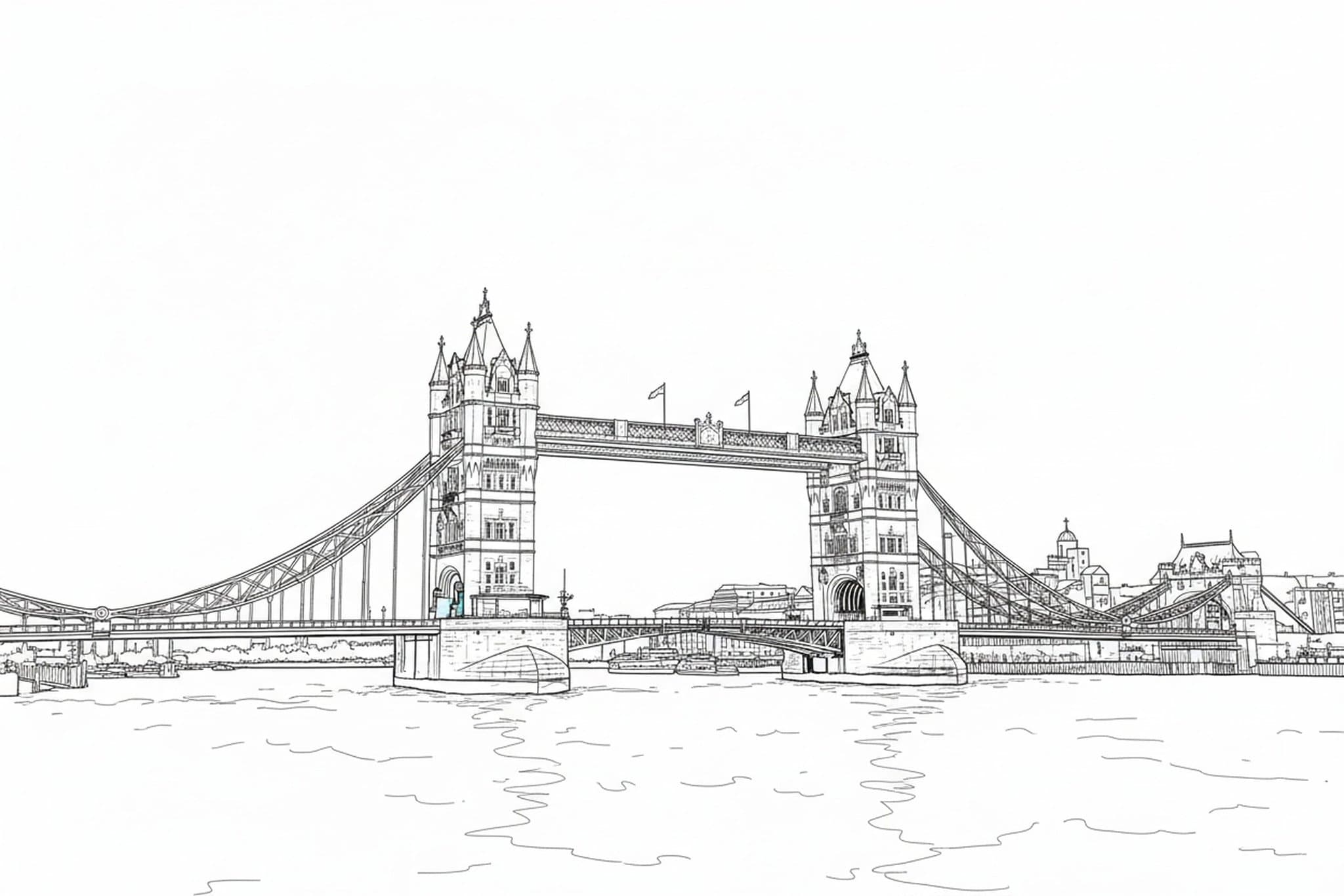 AI coloring page filter after transformation - outdoor photo rendered as printable coloring art