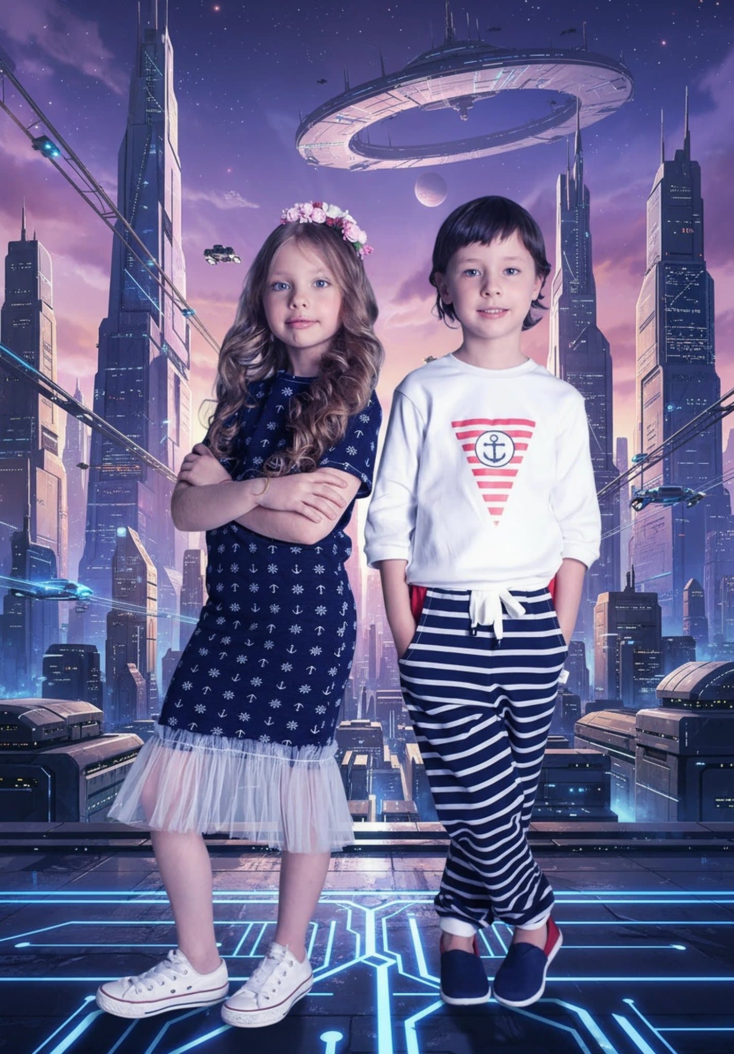 AI anime backgrounds after transformation - influencer photo with glowing animated background