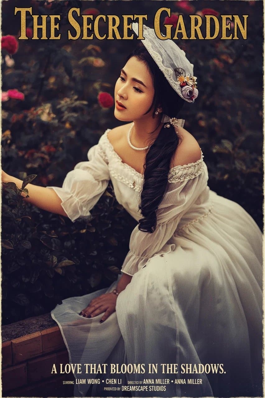 AI movie poster maker after transformation - fashion portrait rendered as romantic film poster