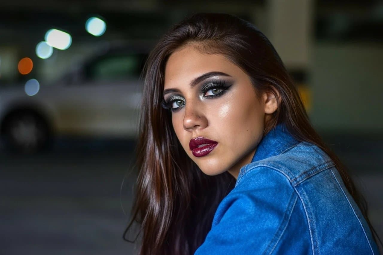 AI bold glamour filter after transformation - creative portrait featuring bold glam aesthetic