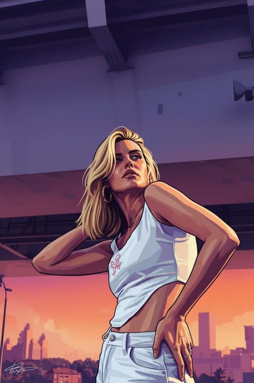 a high-quality GTA-inspired illustration that looks like official game artwork, preserving the original person’s identity while applying strong stylization and visual impact