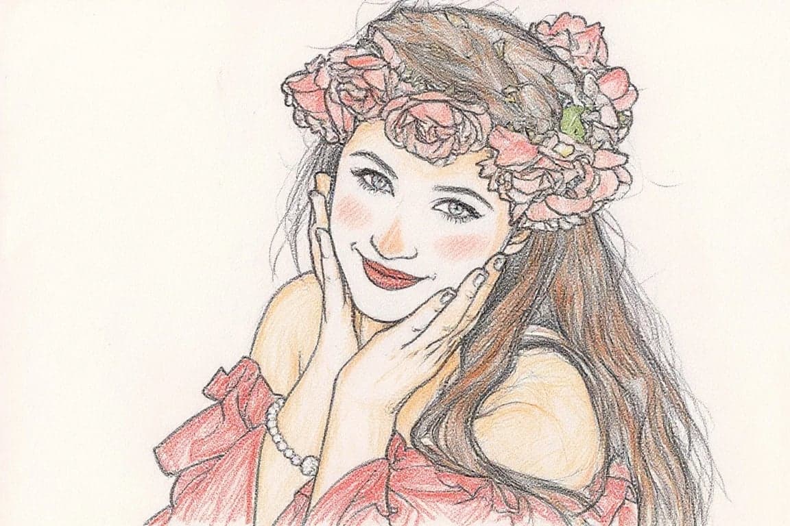 AI sketch filter after transformation - fashion photo transformed into elegant sketch art