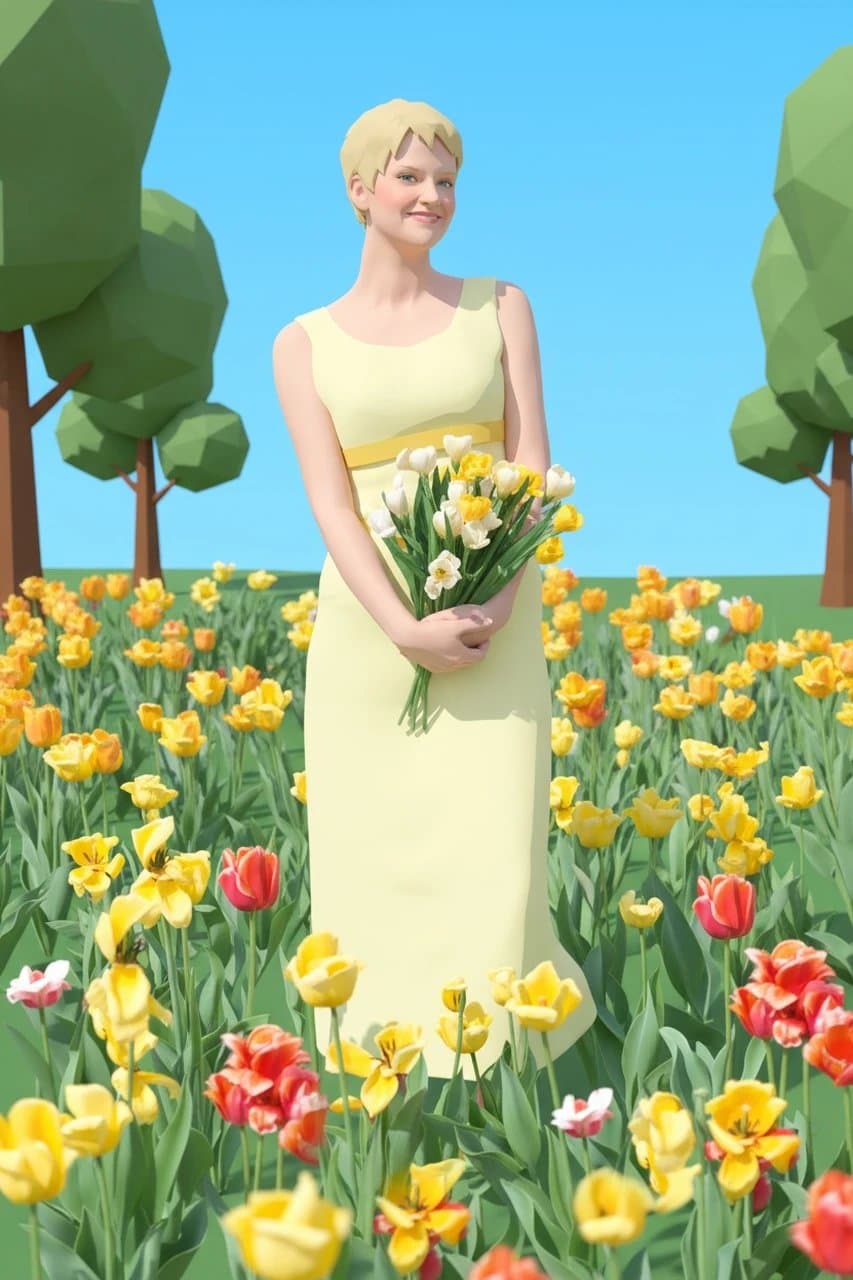 AI photo to 3D model filter after transformation - casual portrait turned into 3D avatar