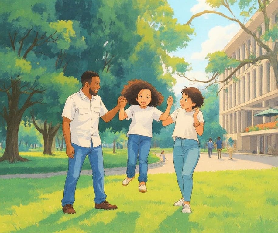 AI Ghibli style filter after transformation - full body photo recreated in Ghibli animation style