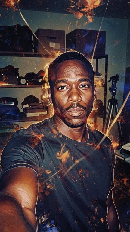 Reimagine the entire selfie as...