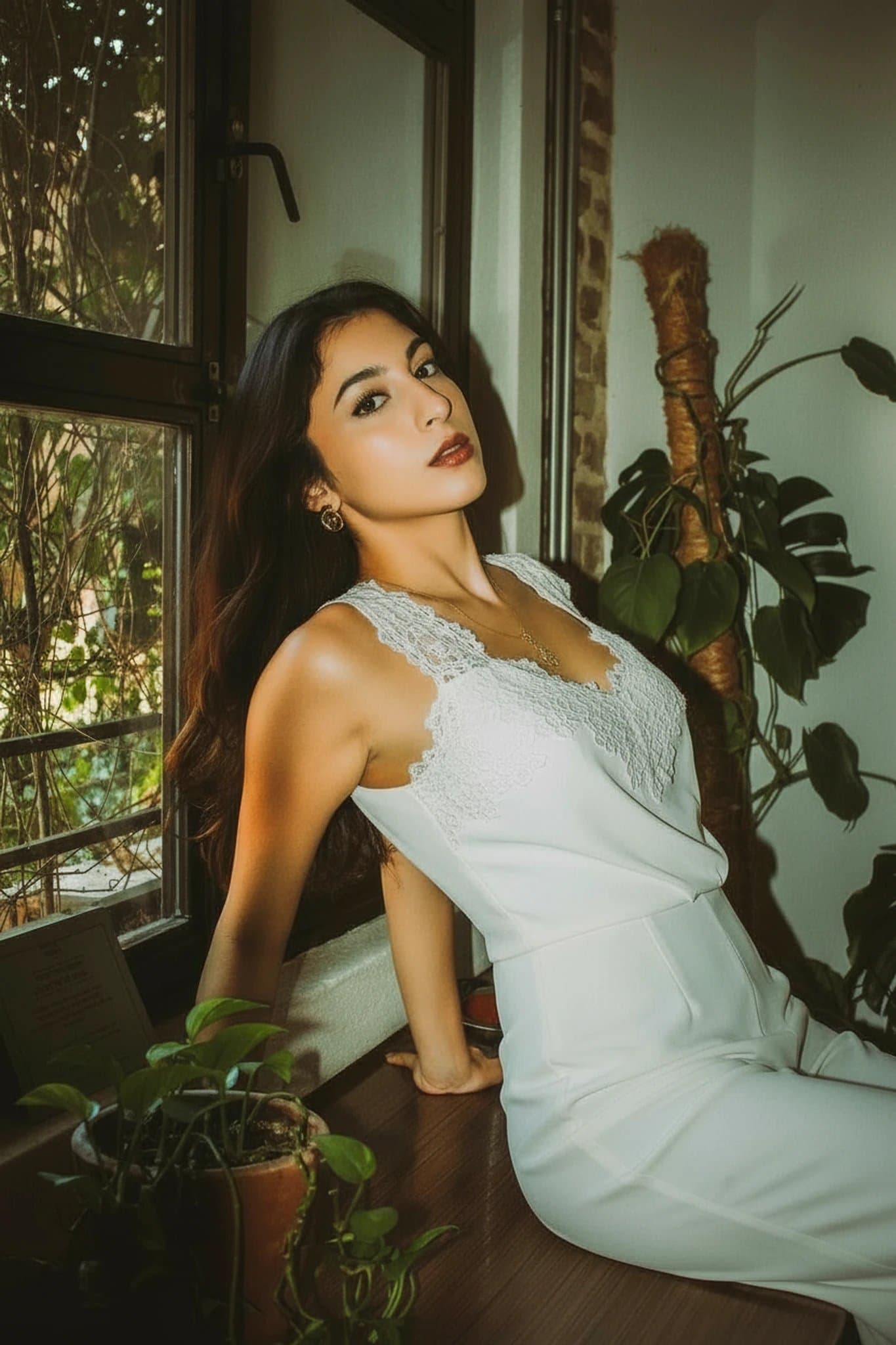 White Party Outfits filter after transformation - portrait styled in modern white party fashion