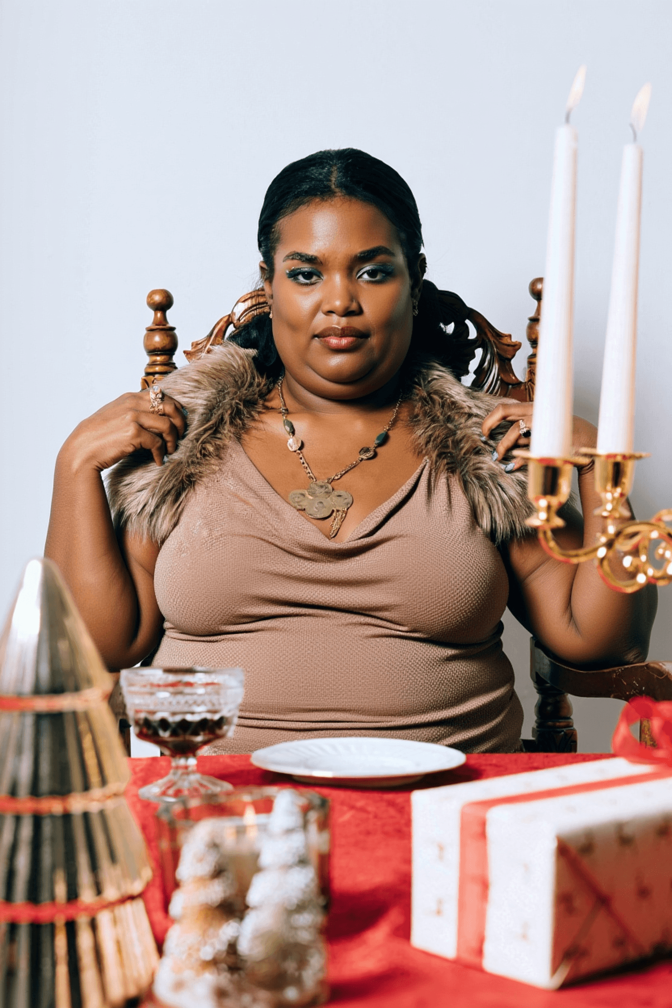 AI fat filter after transformation - casual portrait with face and body fattening