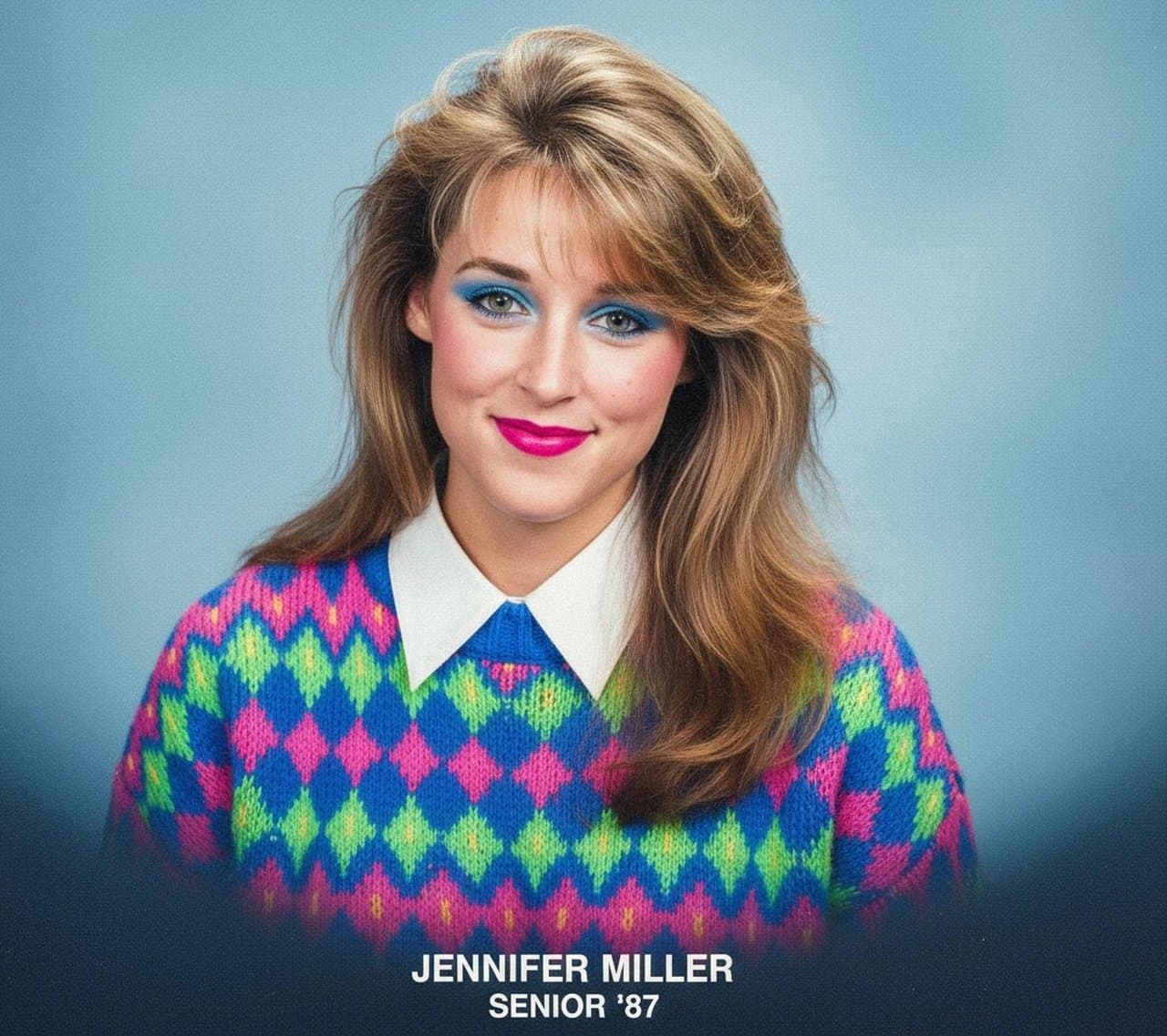 AI generated yearbook filter after transformation - studio photo styled as vintage yearbook headshot