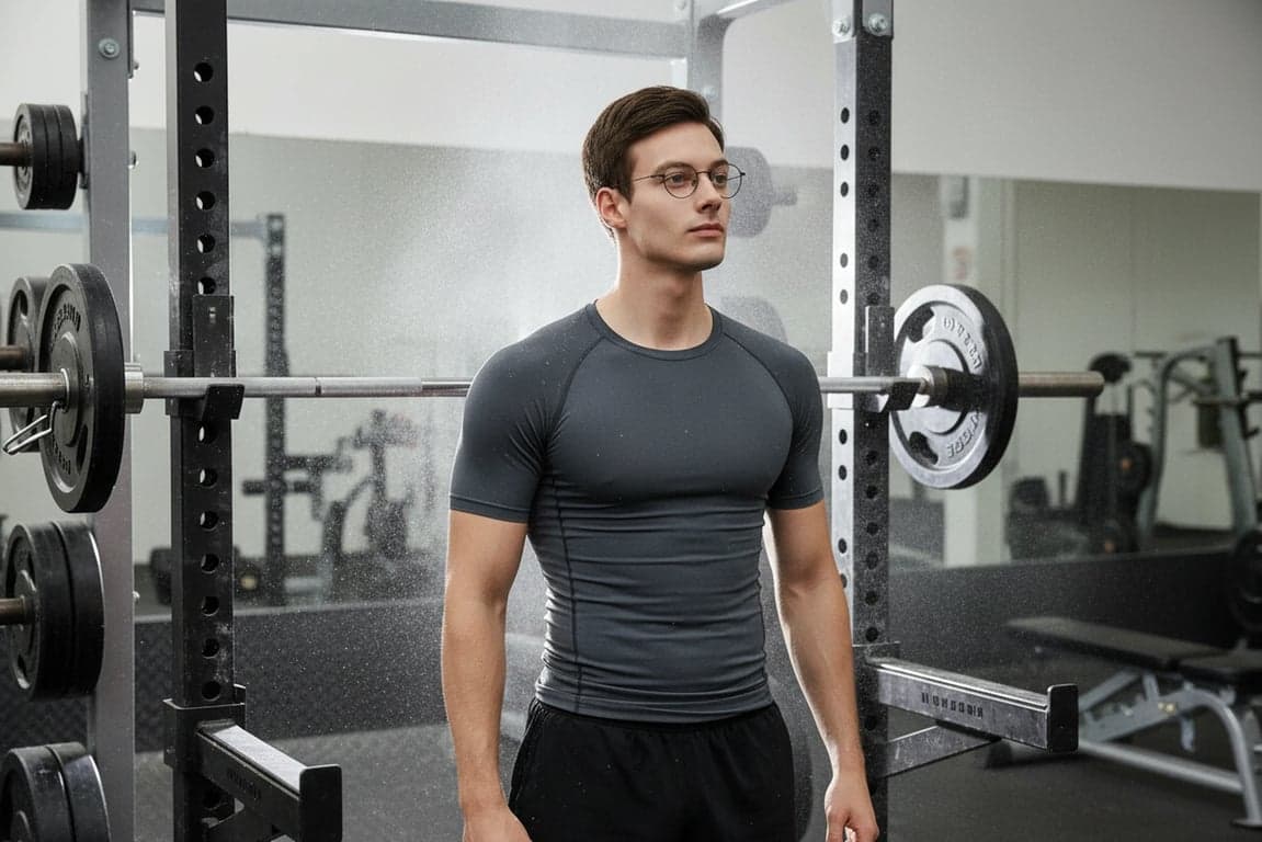 Gym Outfit filter after transformation - portrait wearing long sleeve fitted gym outfit suitable for cooler training days