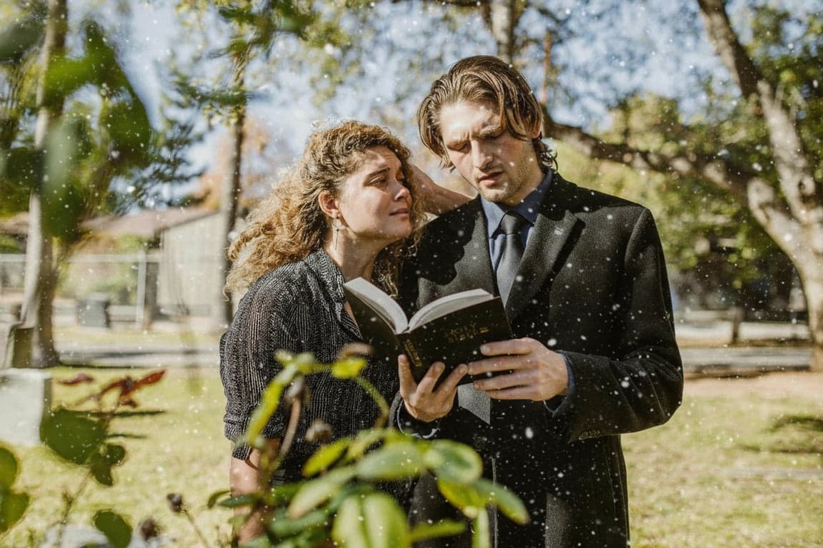 add snowfall that avoids covering faces or key details, keeping the subject clear while enhancing environmental winter mood